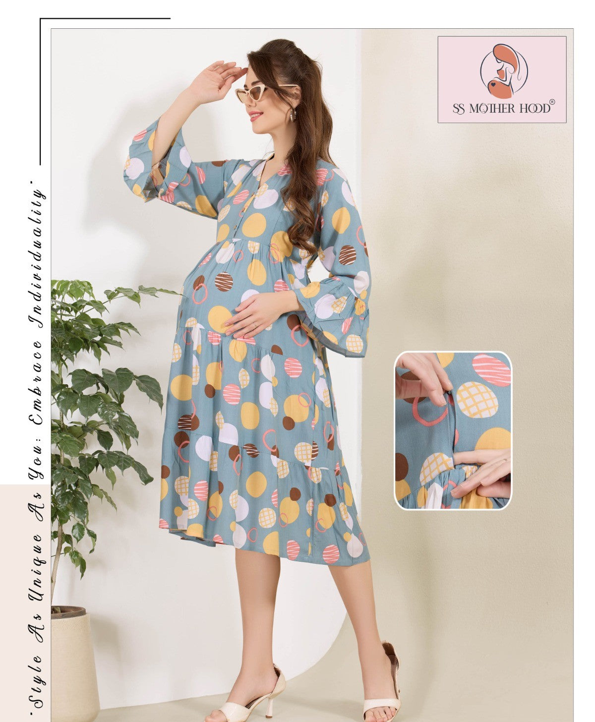 11272 GREY MATERNITY NIGHTY