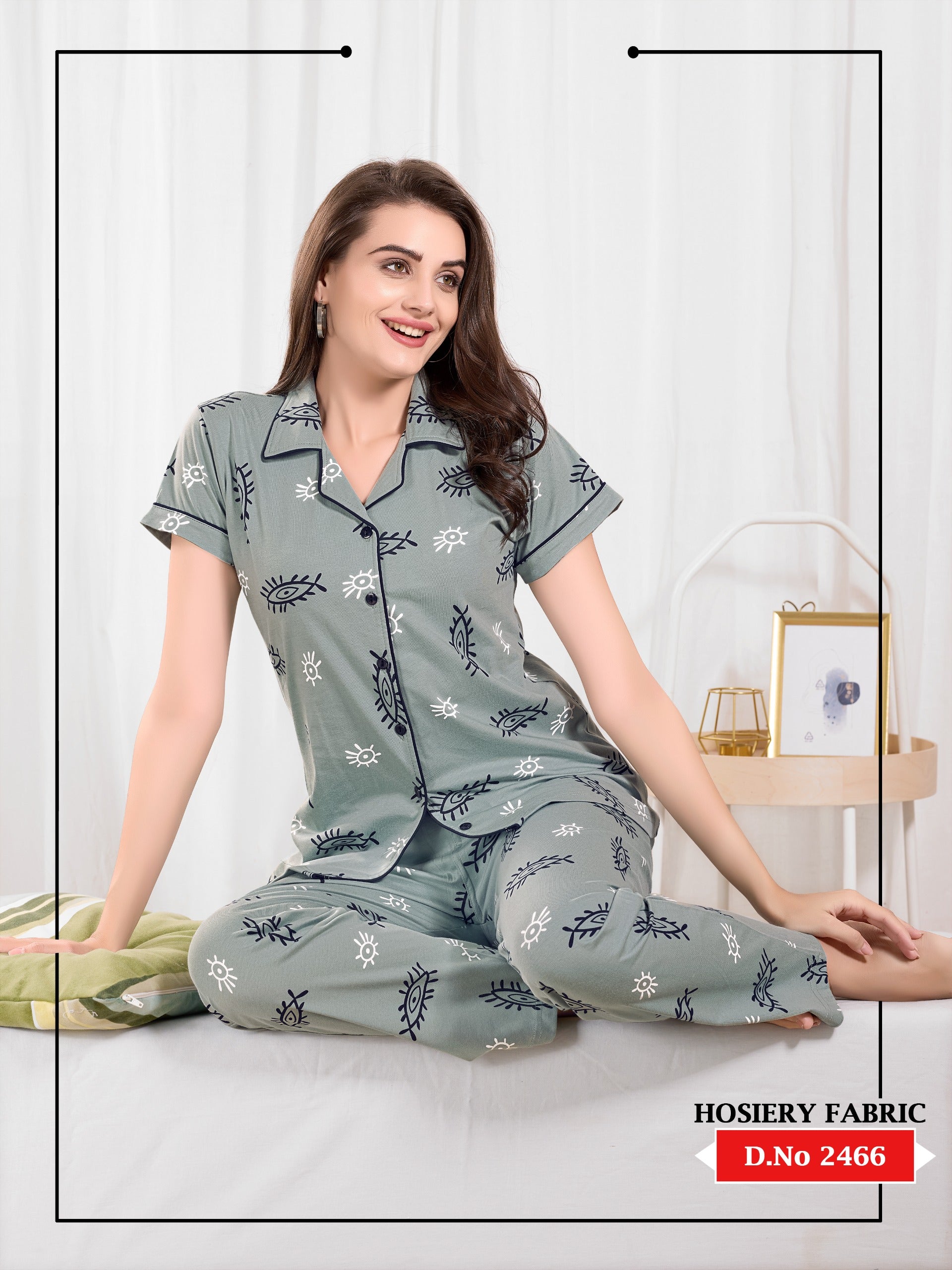 Front open payjama set