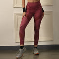 High Waist Ankle Length Sports Leggings with Mesh Panel and Quick Dry