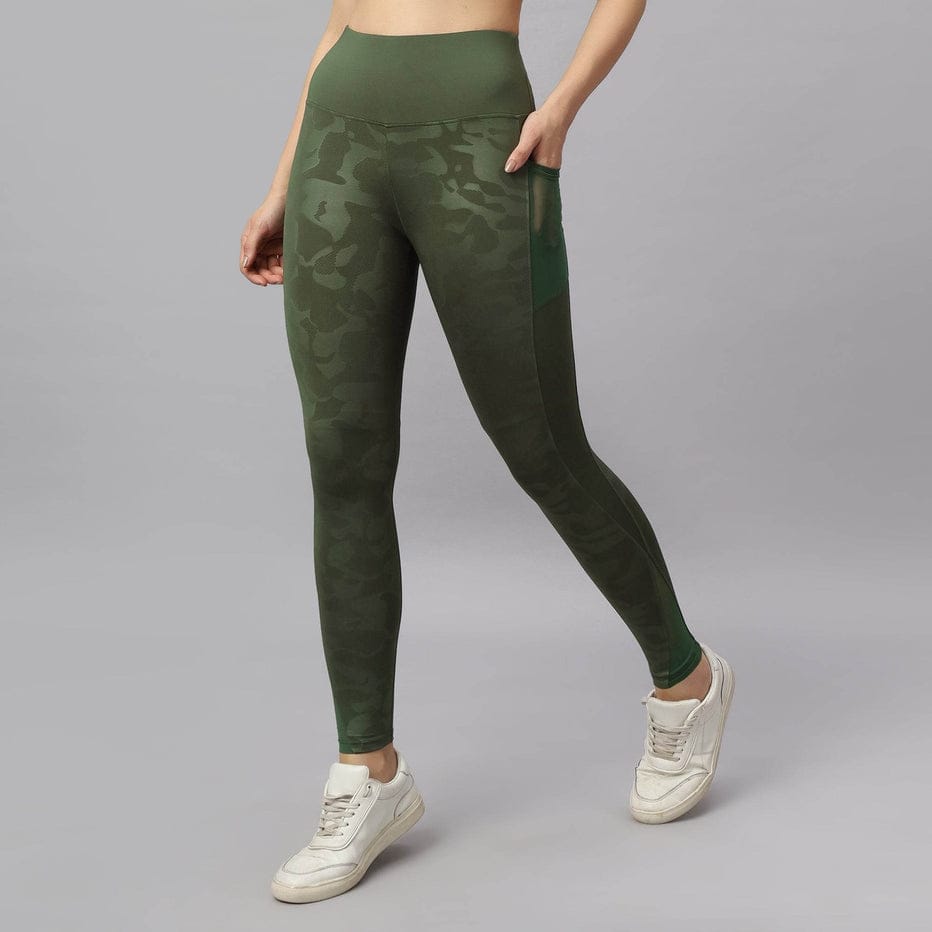 High-Waist Ankle-Length Comprassion Quick Dry Embossed Sports Leggings