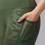 High-Waist Ankle-Length Comprassion Quick Dry Embossed Sports Leggings