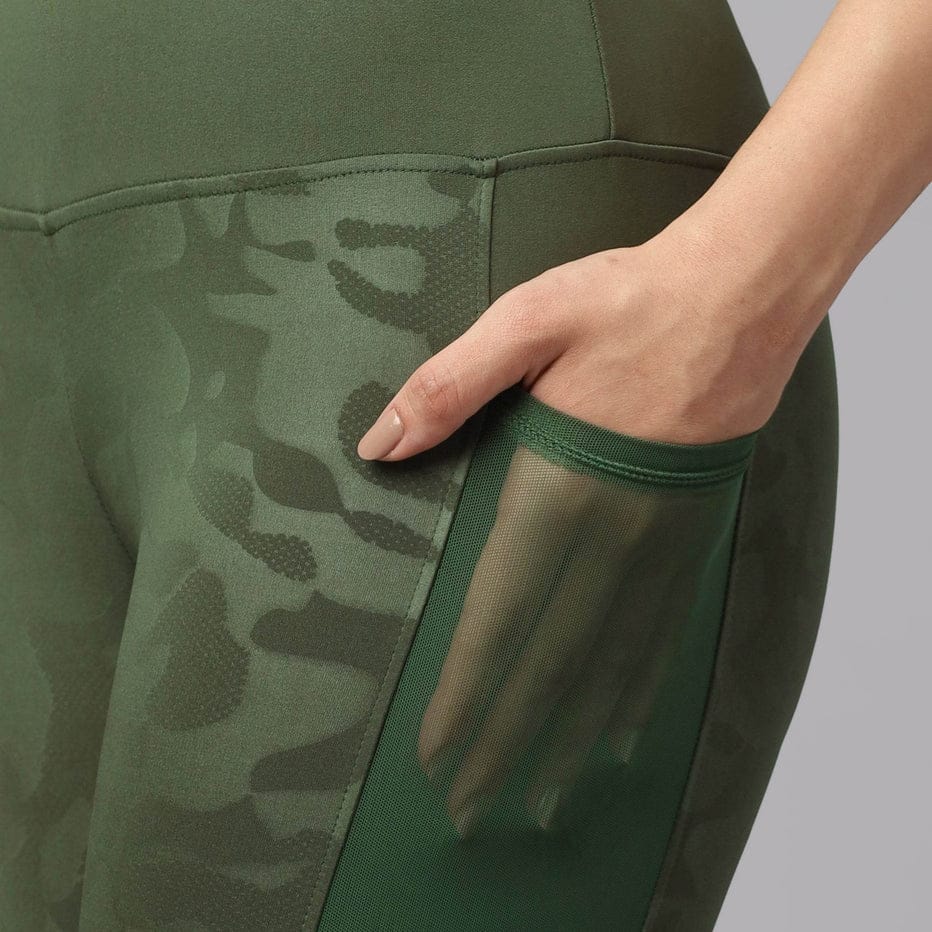 High-Waist Ankle-Length Comprassion Quick Dry Embossed Sports Leggings