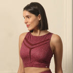 Medium Impact Quicky Dry Padded Sports Bra with Racerback and Mesh Detailing