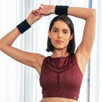 Medium Impact Quicky Dry Padded Sports Bra with Racerback and Mesh Detailing