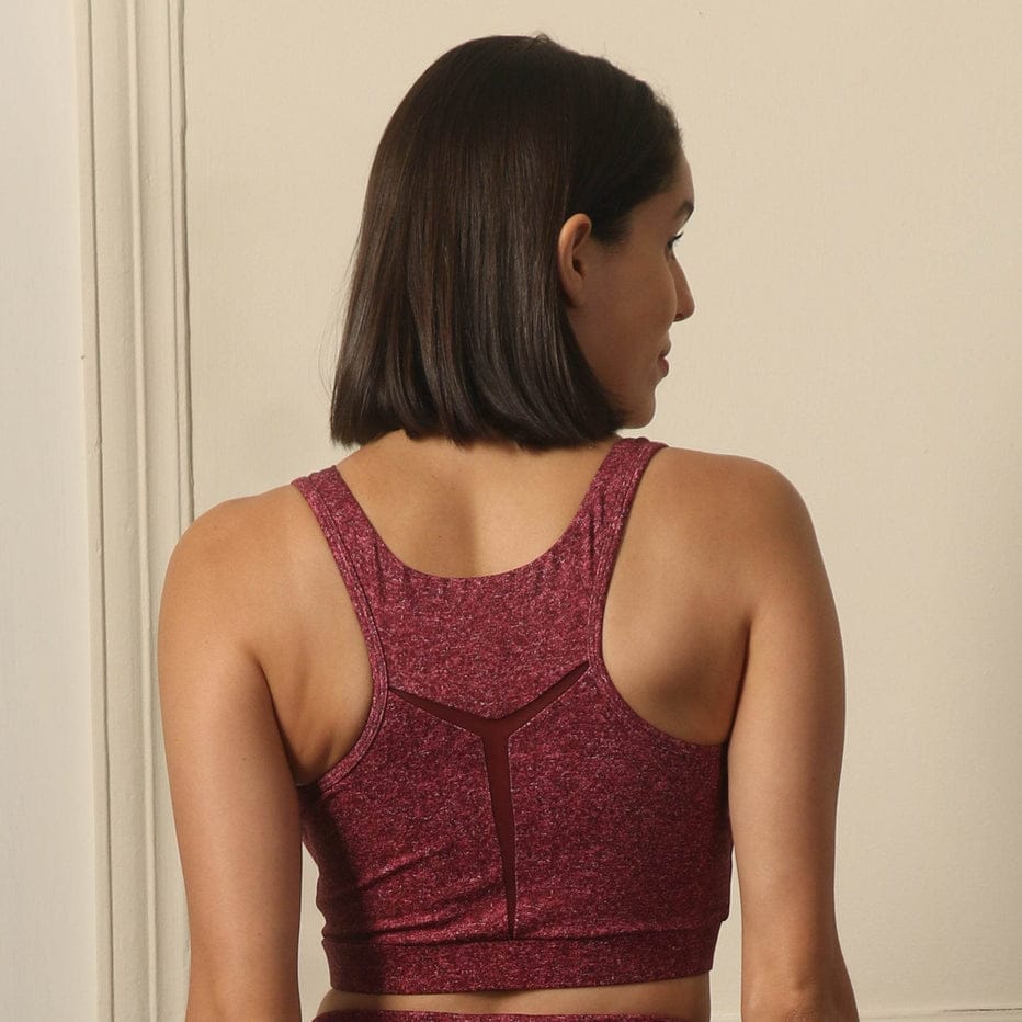 Medium Impact Quicky Dry Padded Sports Bra with Racerback and Mesh Detailing