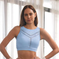 Medium Impact Quicky Dry Padded Sports Bra with Racerback and Mesh Detailing
