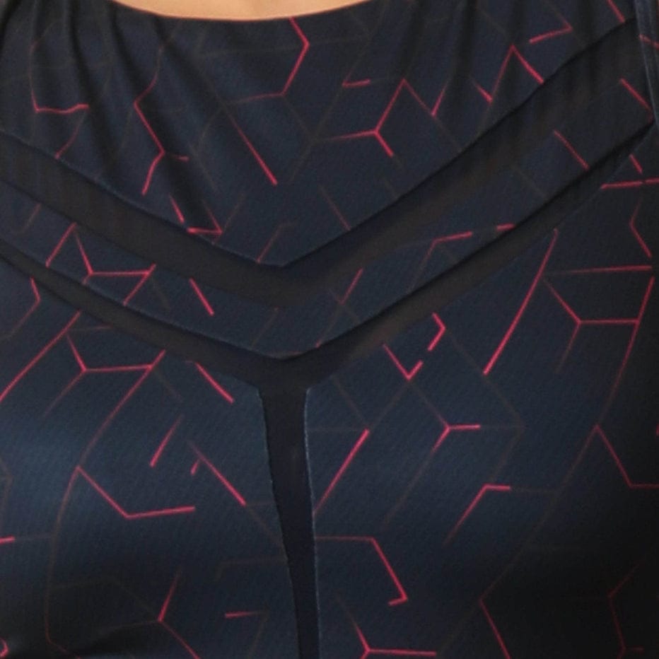 Medium Impact Quicky Dry Padded Sports Bra with Racerback and Mesh Detailing