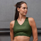 Medium-Impact Racerback Full Coverage Sports Bra with Mesh Detailing