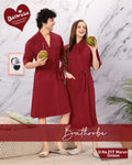 Bathrobe for Women Micro Terry Cotton Towel Robe | Unisex Bathrope-MARRON