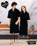 Bathrobe for Women Micro Terry Cotton Towel Robe | Unisex bathrope-BLACK