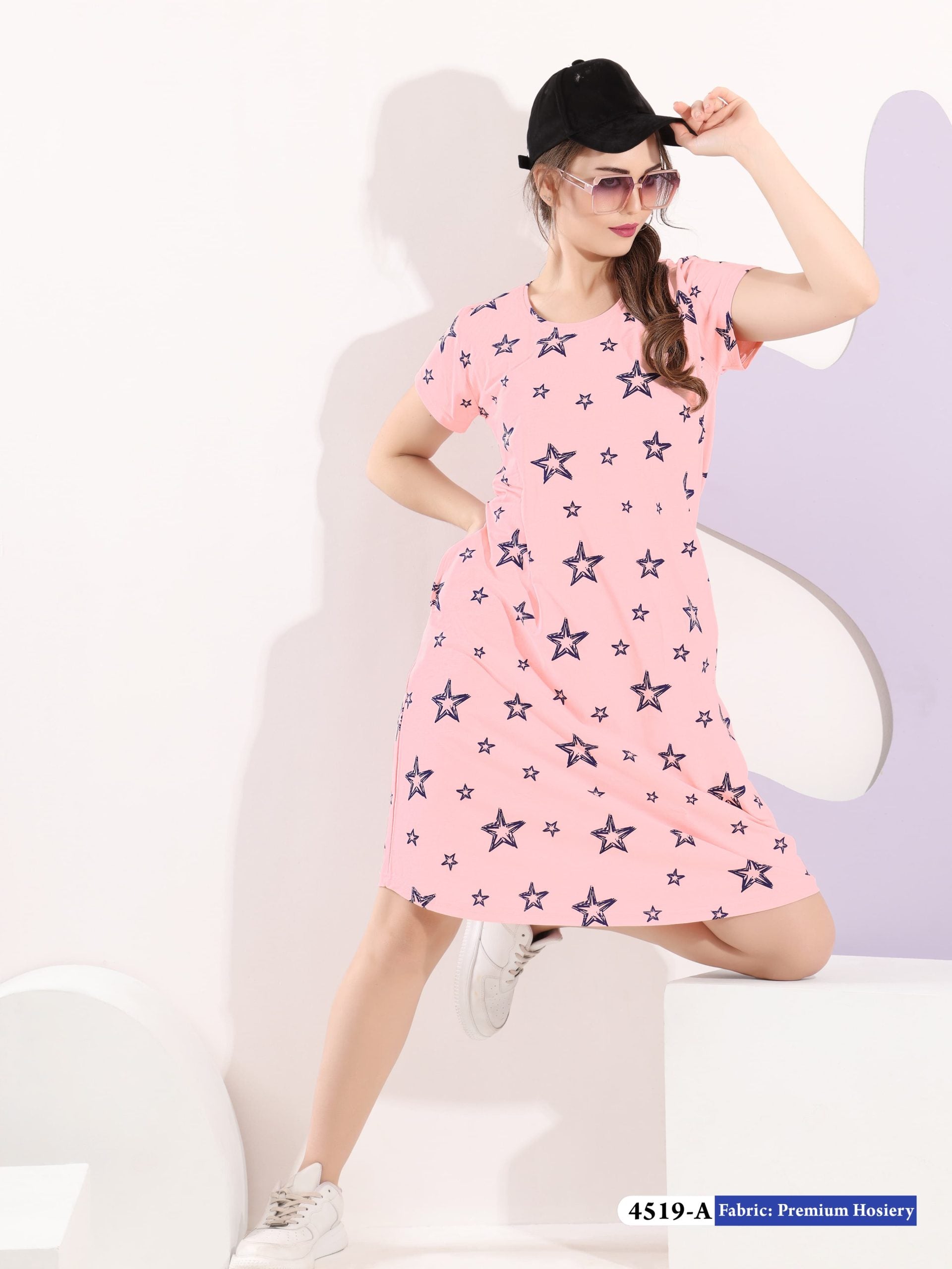 Star Fabric Short Nighty 4519a