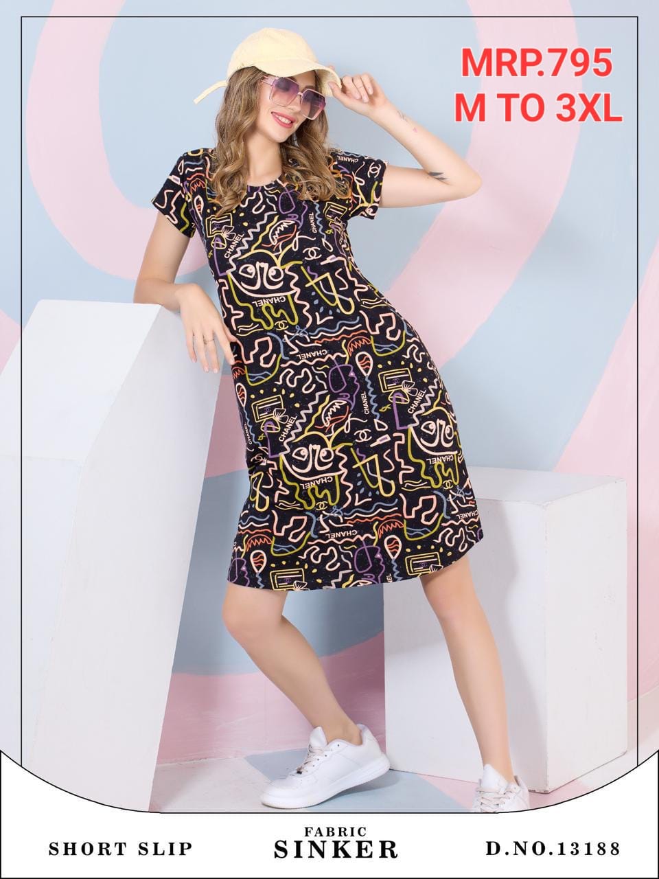 Sinker Fabric Short Nighty 13188