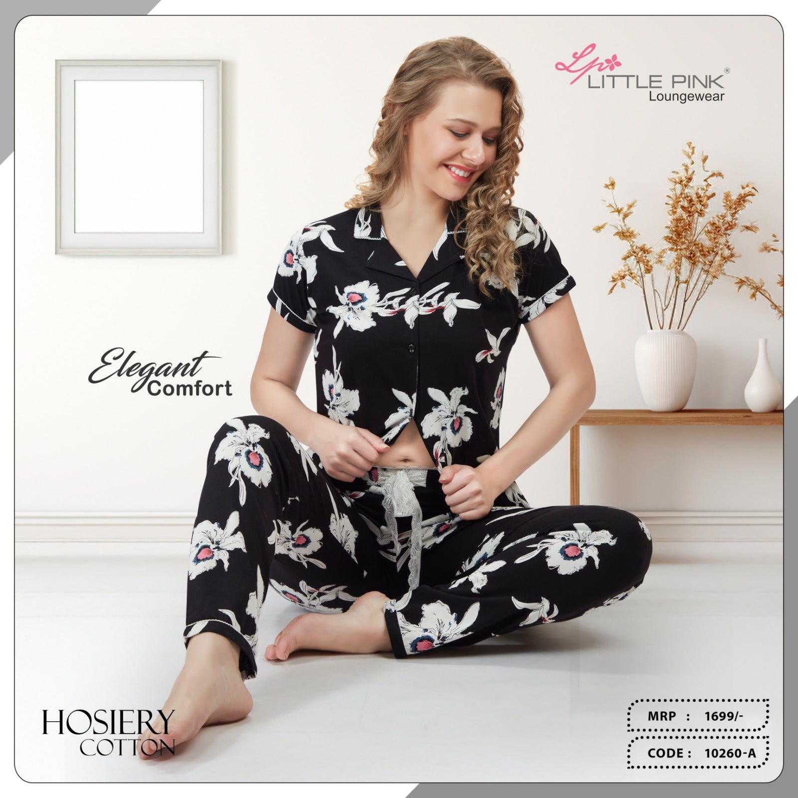 Little Pink Front Open Night suit 10260